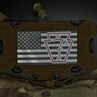 Reflective Black American Flag Patch - normal size 3.5x2