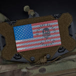 Reflective Black American Flag Patch - normal size 3.5x2