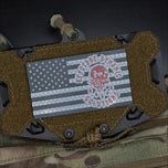 Reflective Black American Flag Patch - normal size 3.5x2