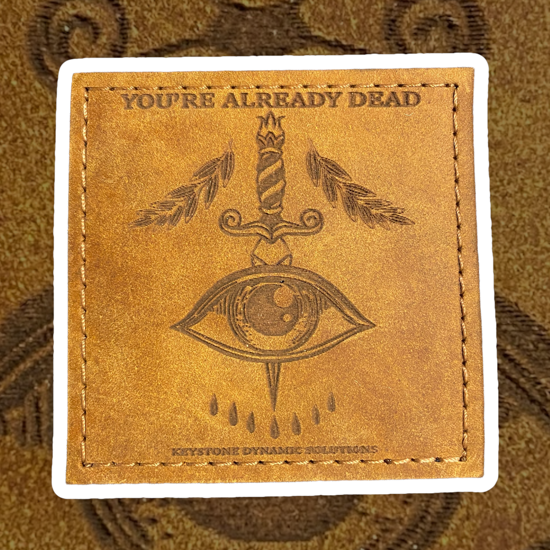 Dont blink leather patch.